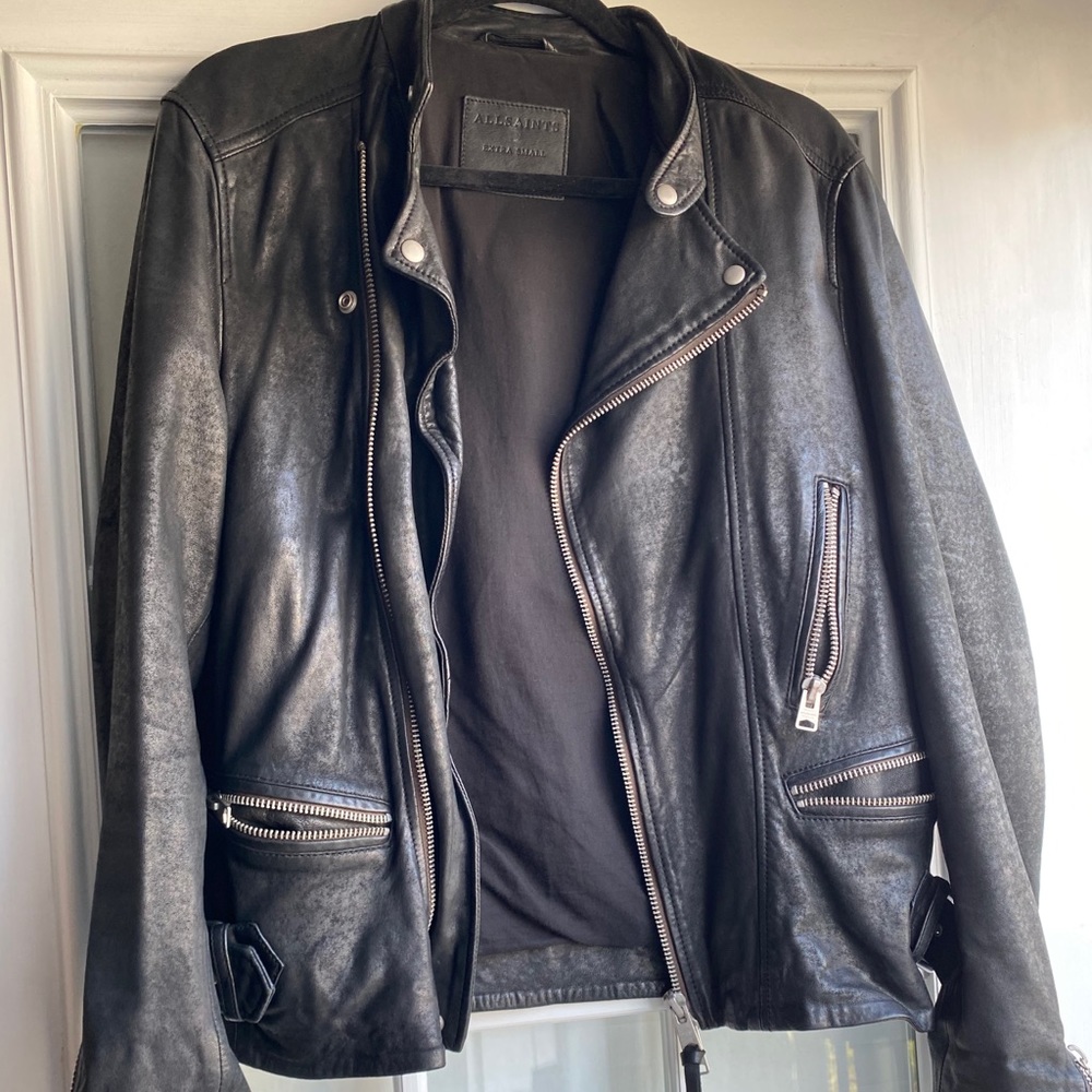 LIKE NEW Black Leather All Saints Jacket